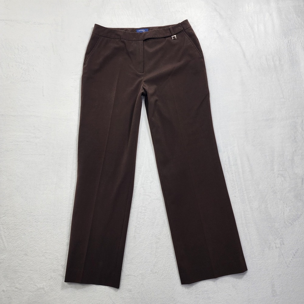Vintage Fundamental Things Pants Womens 12 Brown Straight Leg‎ Stretch Office